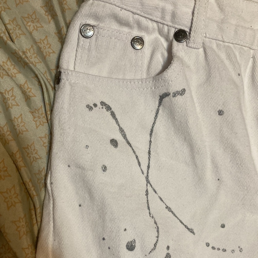 Silver splashed White jeans - Picture 4 of 4